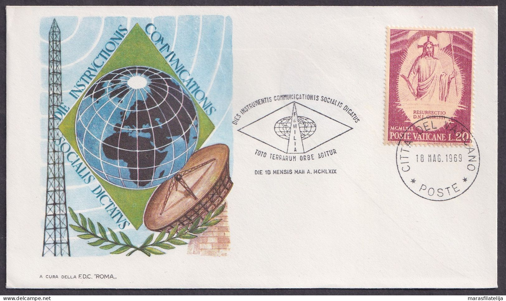 Vatican 1969, Communications, Special Cover & Postmark - Andere & Zonder Classificatie