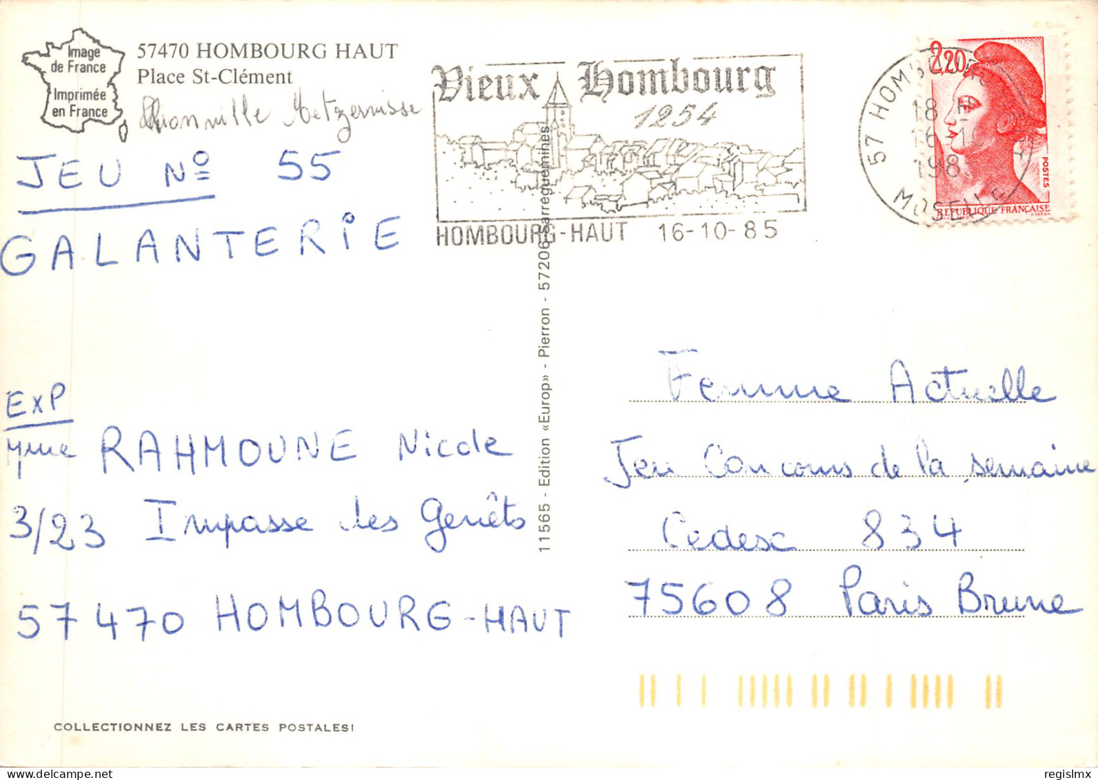 57-HOMBOURG HAUT-N°T571-B/0317 - Sonstige & Ohne Zuordnung