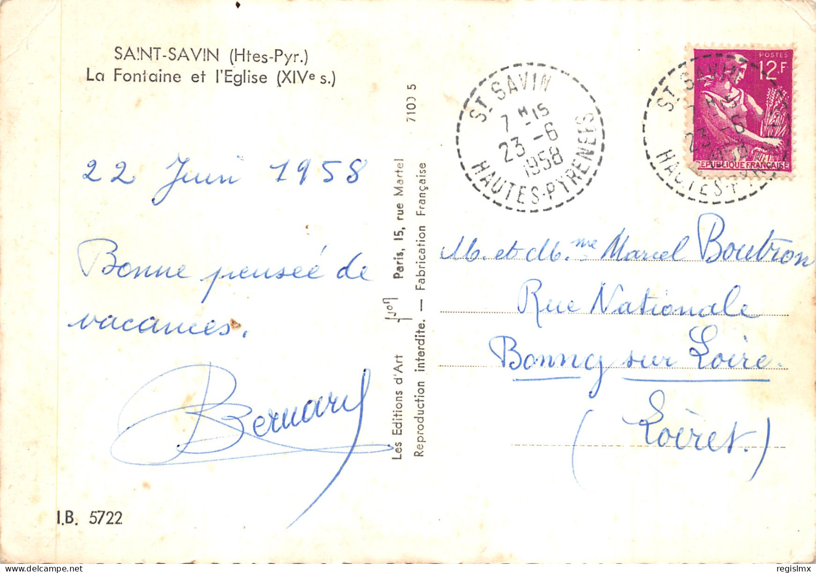 65-SAINT SAVIN-N°T572-B/0003 - Autres & Non Classés