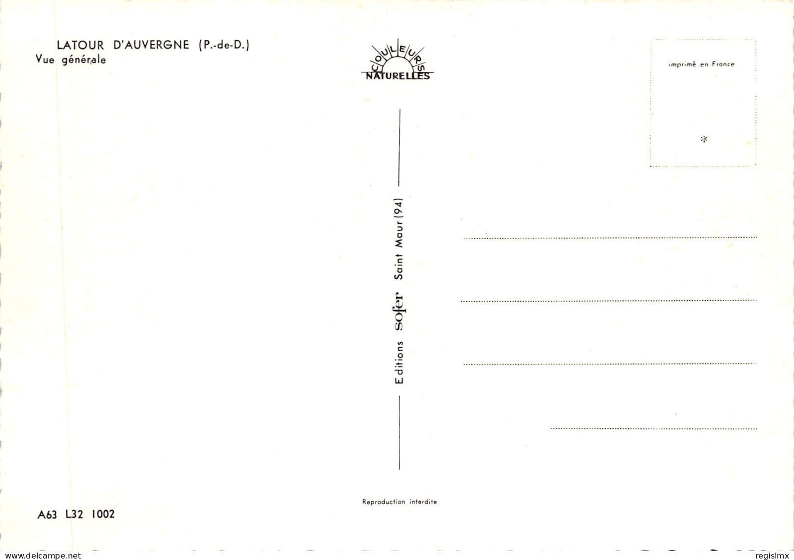 63-LATOUR D AUVERGNE-N°T572-A/0005 - Other & Unclassified