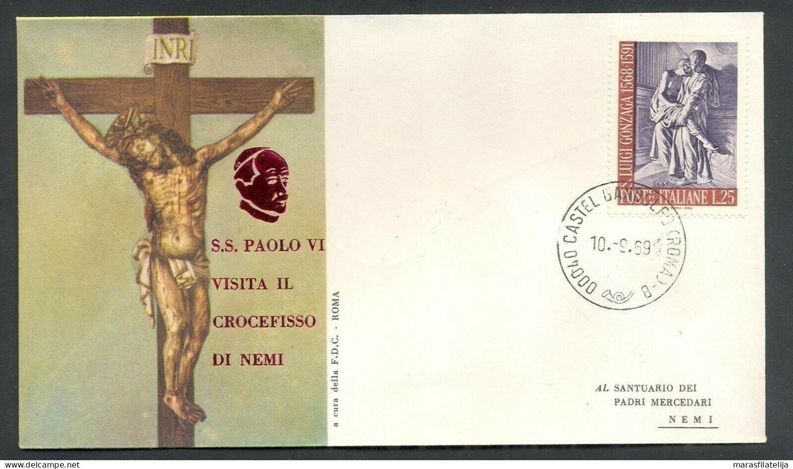 Vatican 1969, Crucifix Of Nemi, Special Cover - Otros & Sin Clasificación