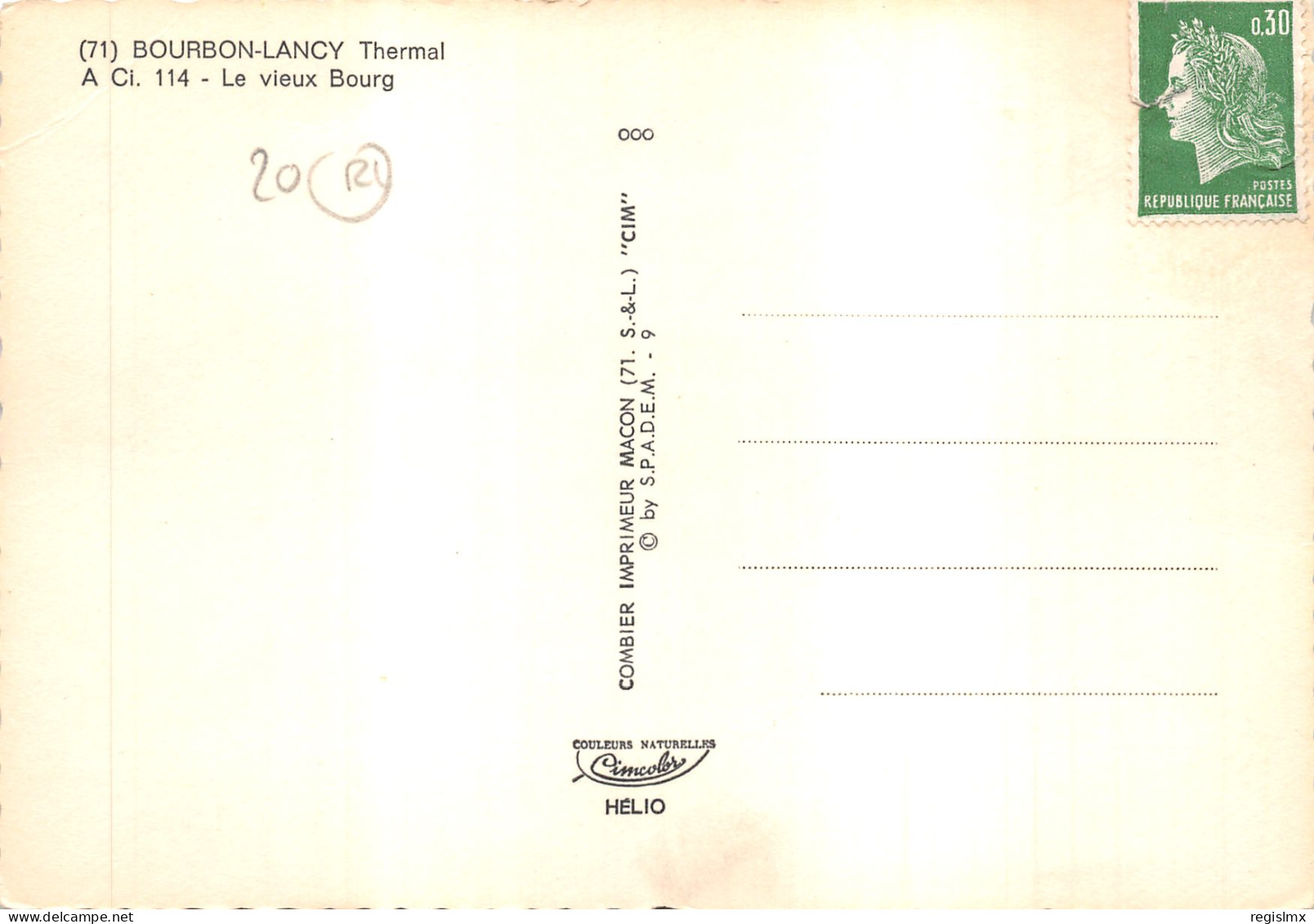 71-BOURBON LANCY-N°T573-A/0177 - Other & Unclassified