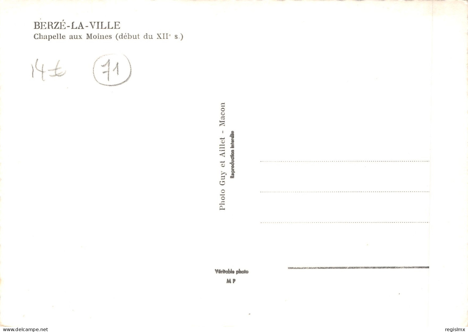 71-BERZE LA VILLE-N°T573-A/0027 - Andere & Zonder Classificatie