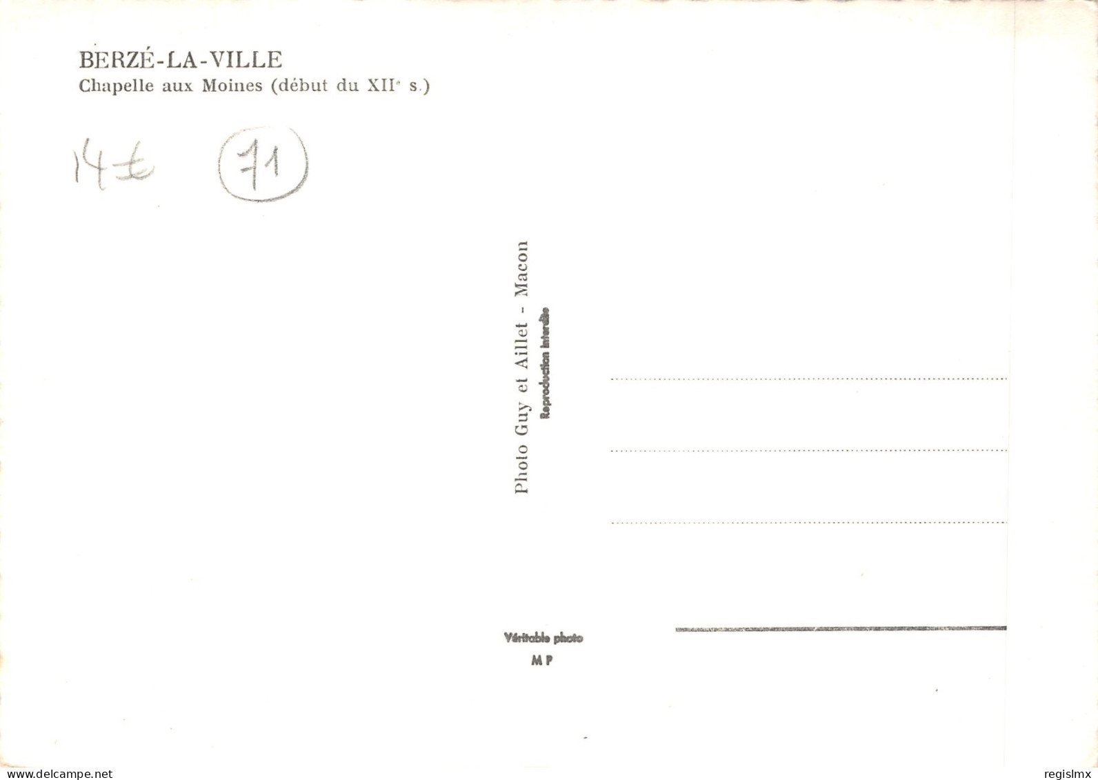 71-BERZE LA VILLE-N°T573-A/0027 - Otros & Sin Clasificación