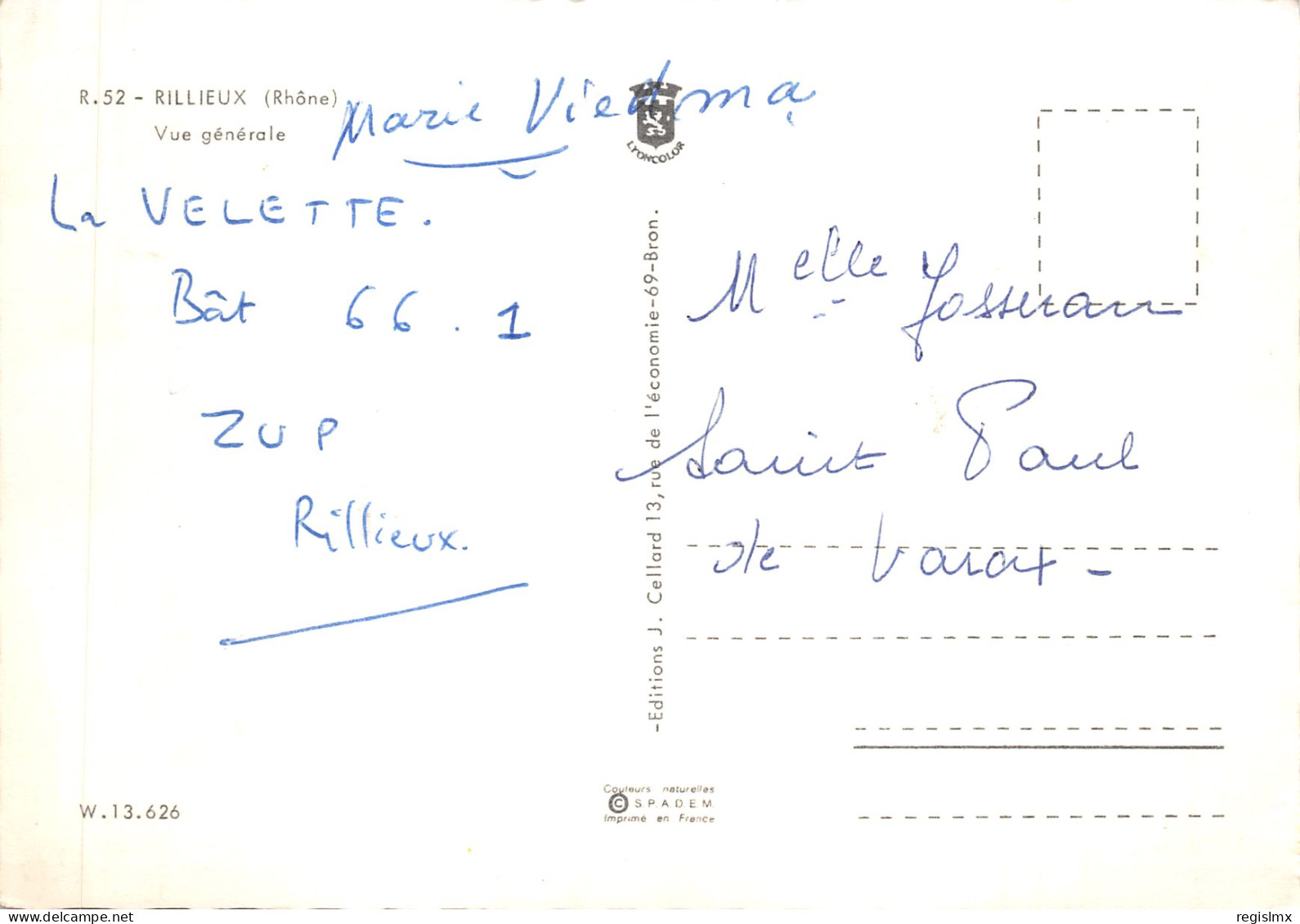 69-RILLIEUX-N°T572-C/0387 - Other & Unclassified