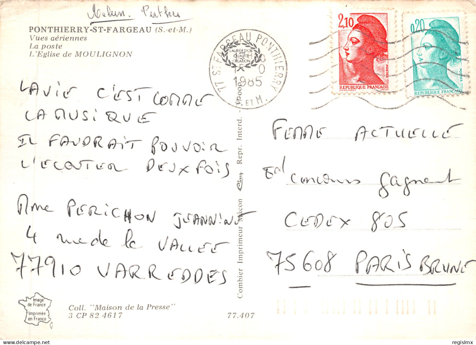 77-PONTHIERRY SAINT FARGEAU-N°T573-D/0305 - Andere & Zonder Classificatie