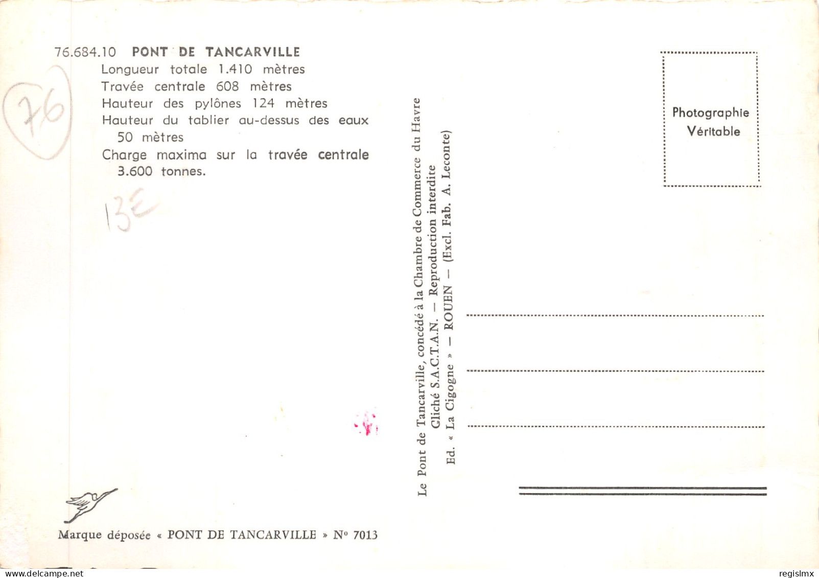 76-LE PONT DE TANCARVILLE-N°T573-D/0135 - Andere & Zonder Classificatie
