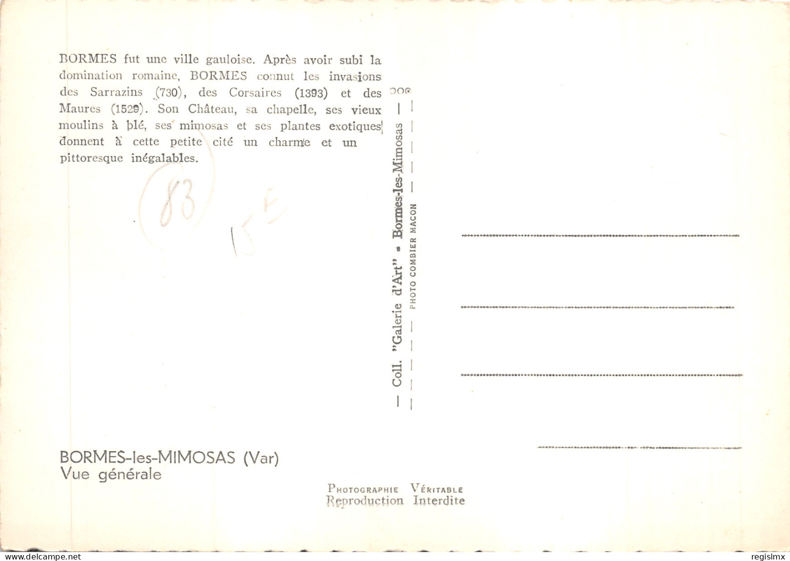 83-BORMES LES MIMOSAS-N°T574-C/0033 - Bormes-les-Mimosas