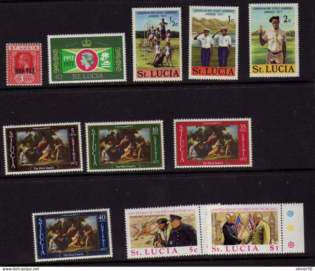 Sainte-Lucie - Elizabeth II - Churchill - Noel - Neufs** - MNH - Un Ex. MH - St.Lucie (1979-...)