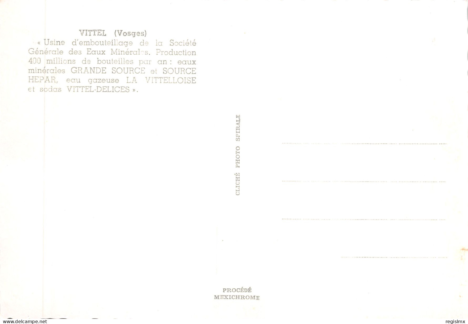 88-VITTEL-USINE D EMBOUTEILLAGE-N°T574-D/0327 - Contrexeville