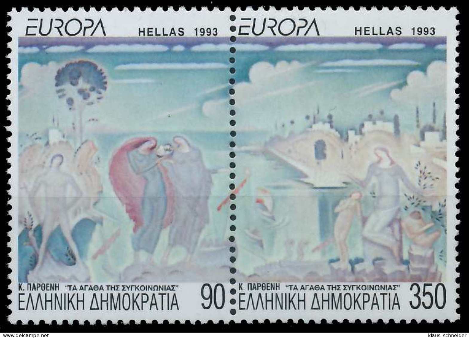 GRIECHENLAND 1993 Nr 1829A-1830A Postfrisch WAAGR PAAR S20AACA - Unused Stamps