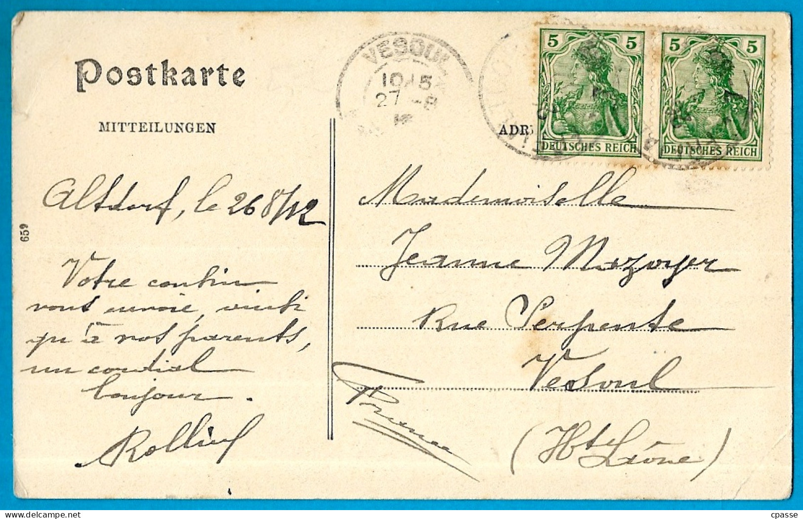 Très Rare CPA "Gruss Aus Frei-Altdorf" (57 FRANCALTROFF) (Commerce De Quincaillerie) JEAN FABRY (voir état) - Altri & Non Classificati