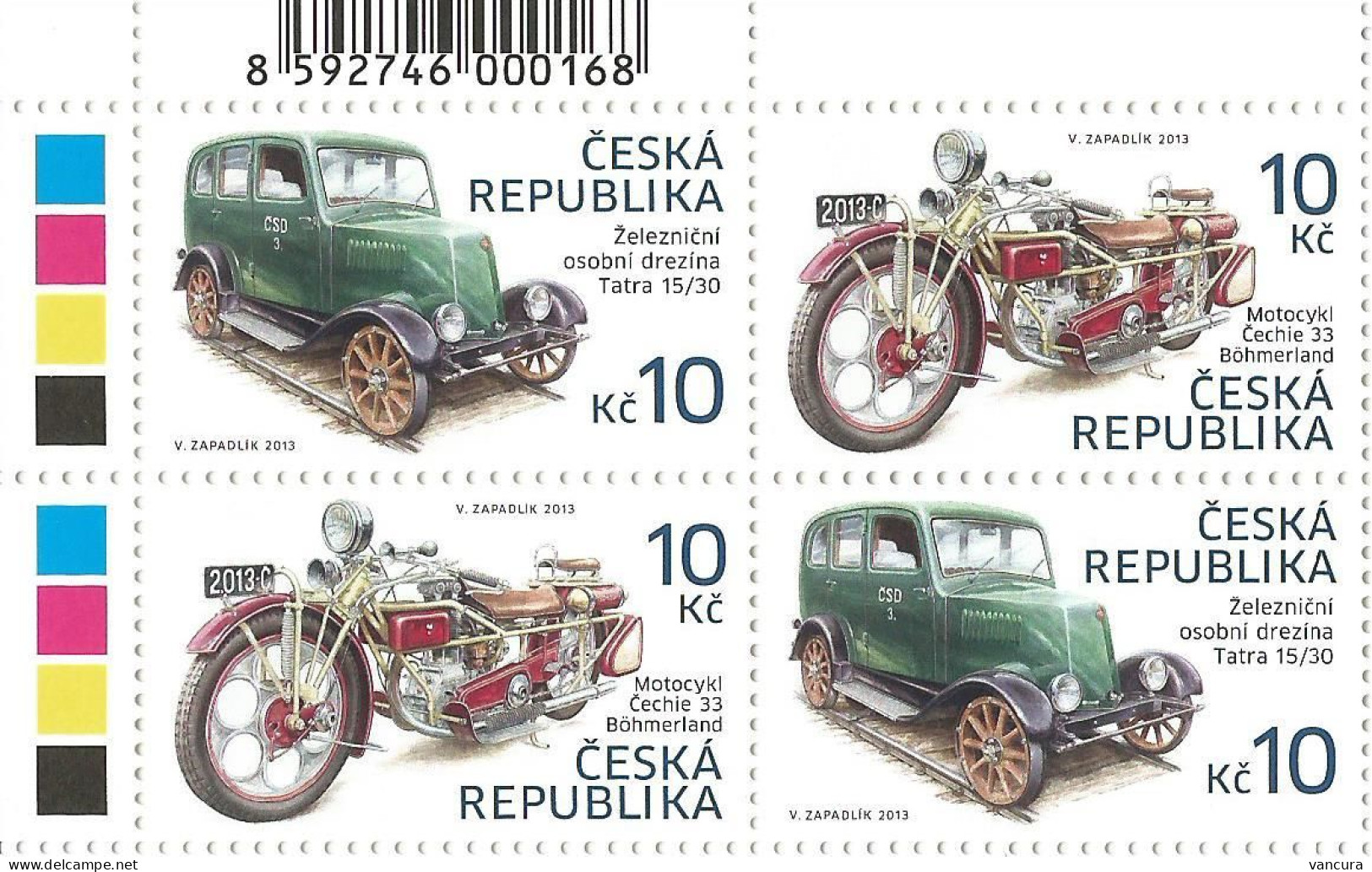 ** 768-9 Czech Republic Motorcycle Cechie - Böhmerland And Tatra Draisine 2013 - Nuovi