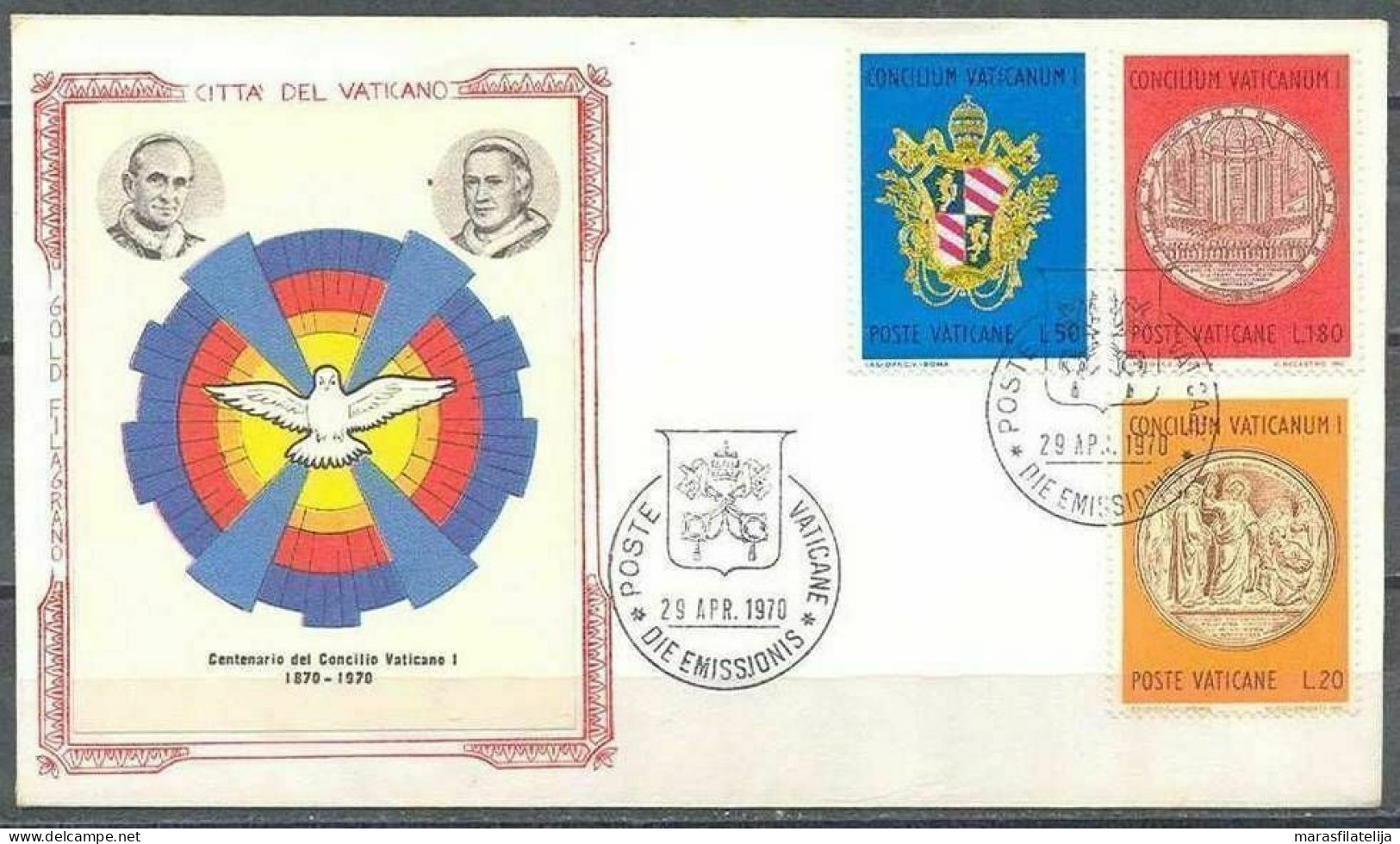 Vatican 1970, Century Of Ecumen Concil, FDC (silk Aplication) - Autres & Non Classés