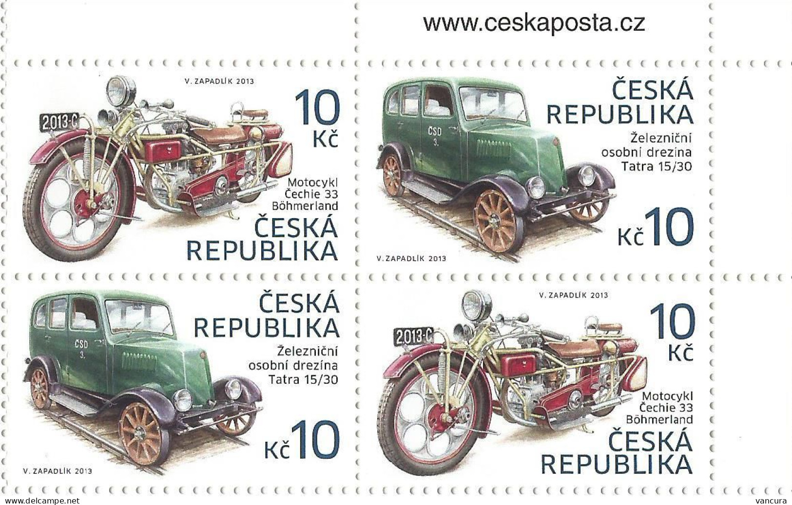 ** 768-9 Czech Republic Motorcycle Cechie - Böhmerland And Tatra Draisine 2013 - Nuovi