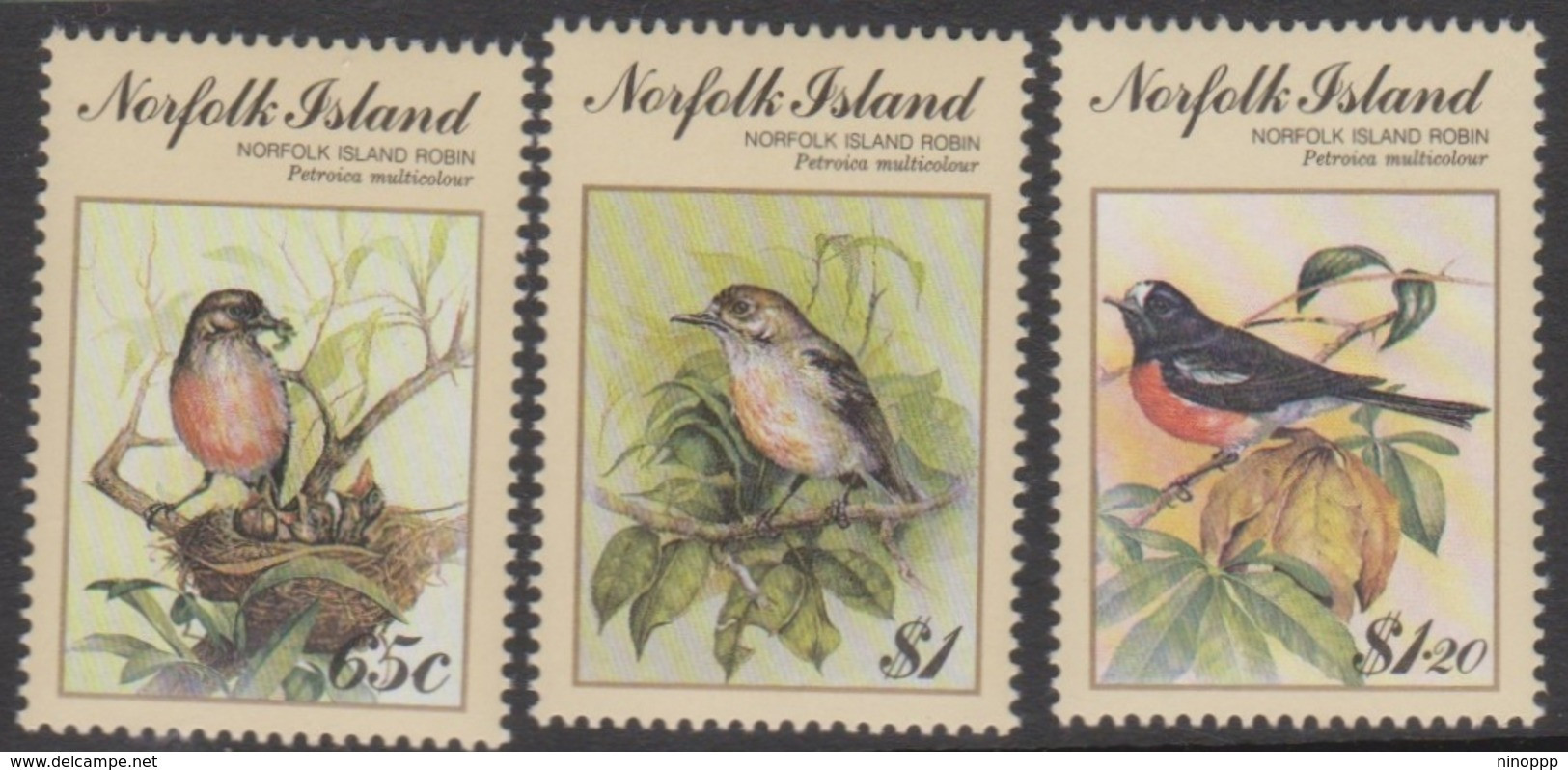 Norfolk Island ASC 485-487 1990 Robin Redbreast, Mint Never Hinged - Ile Norfolk