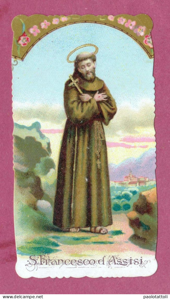 Holy Card, Santino- S. Francesco D'Assisi- Imprimatur, 22.iulii.1927 . Dim. 107x 58mm - Devotion Images