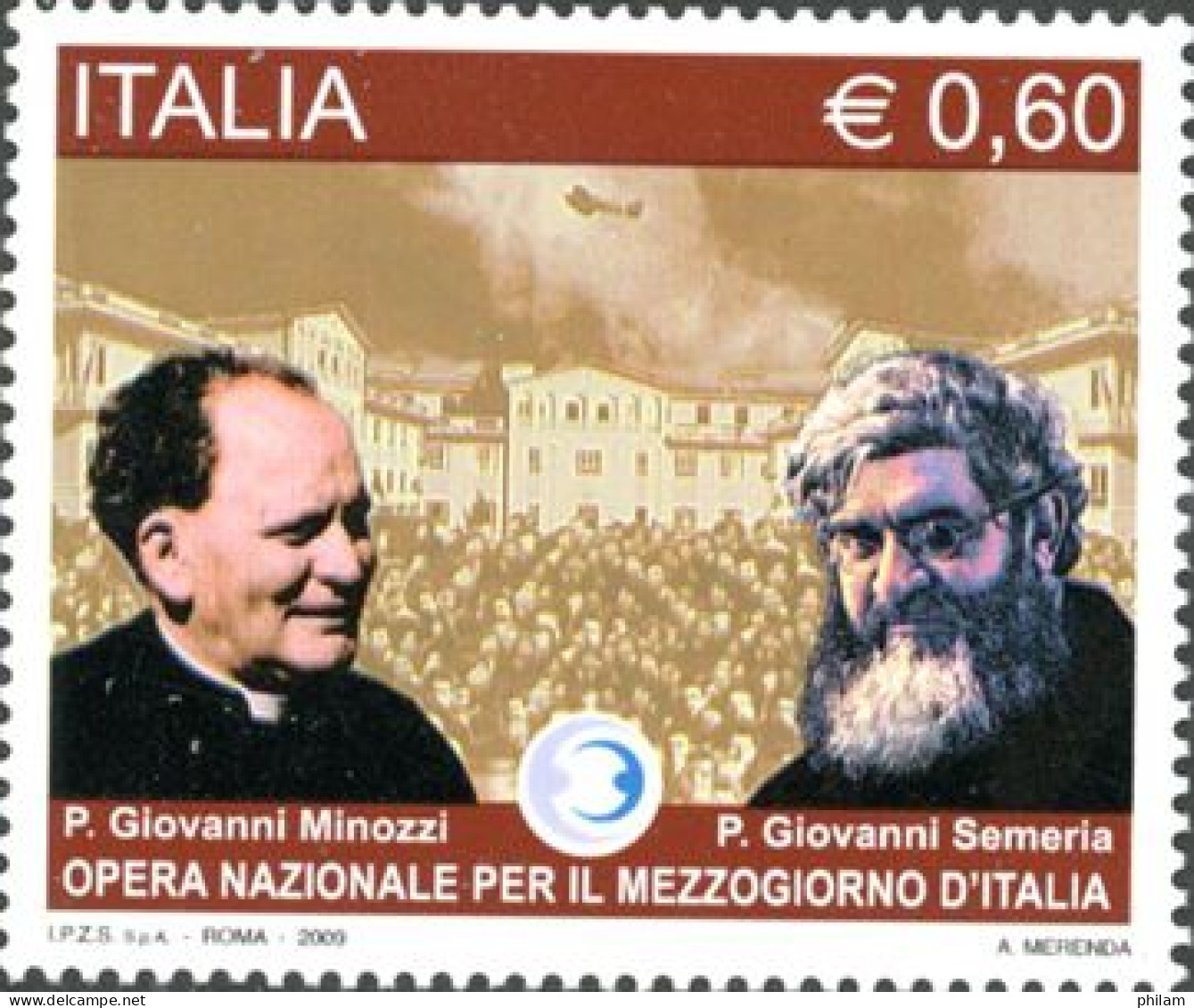 ITALIE 2009-Pères Semeria Et Minozzi-Opéra National-1 V. - 2001-10: Mint/hinged