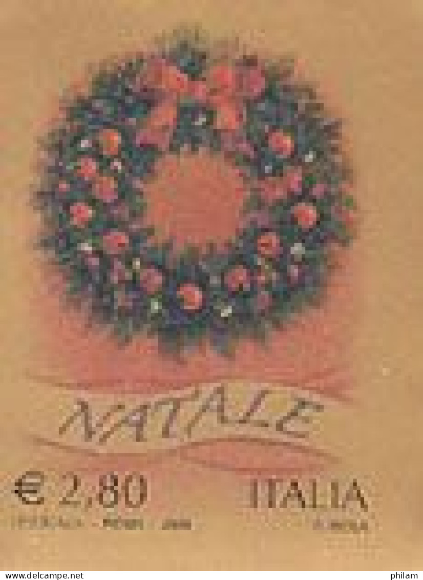 ITALIE 2008-Noël-couronne De Fleurs-adhésif-1 V. - 2001-10:  Nuevos