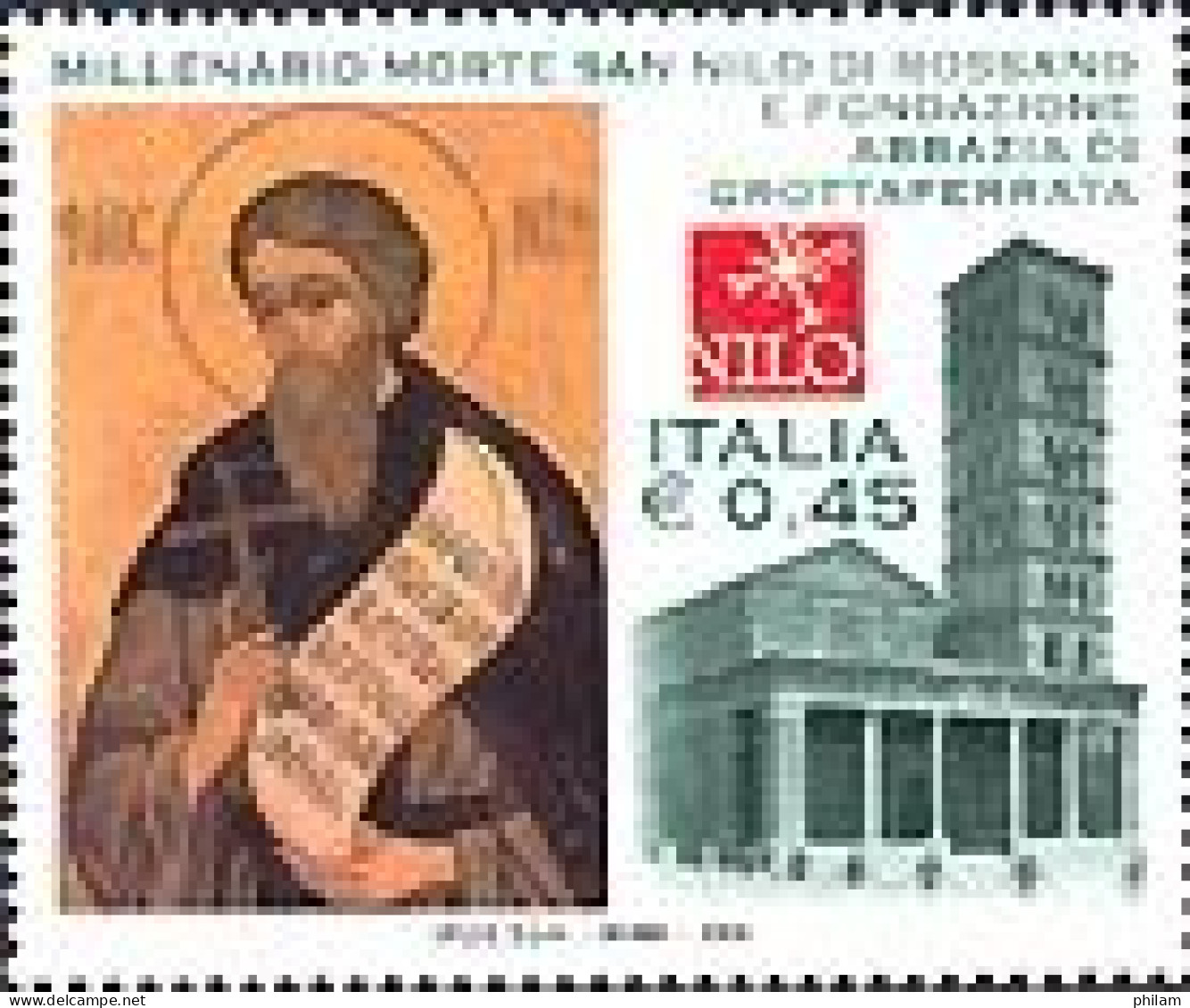 ITALIE 2004-Millénaire D'Abbazia Et Mort De Saint Nil-1 V. - 2001-10: Nieuw/plakker