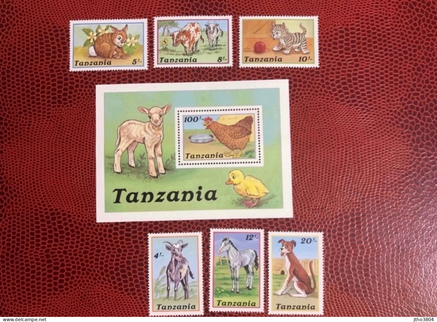 TANZANIE 1988 6v Bloc 1v Neuf MNH ** Mi 481 486 Farm Mamíferos Mammals Säugetiere Mammiferi Mammifère TANZANIA - Hoftiere