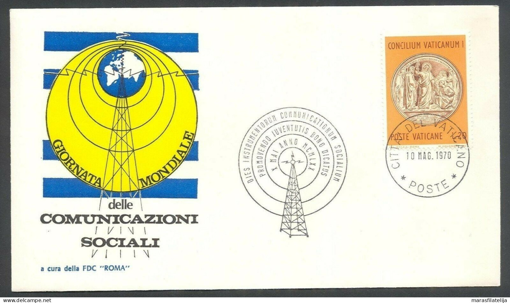 Vatican 1970, Corporate Communications, Special Postmark & Cover - Other & Unclassified