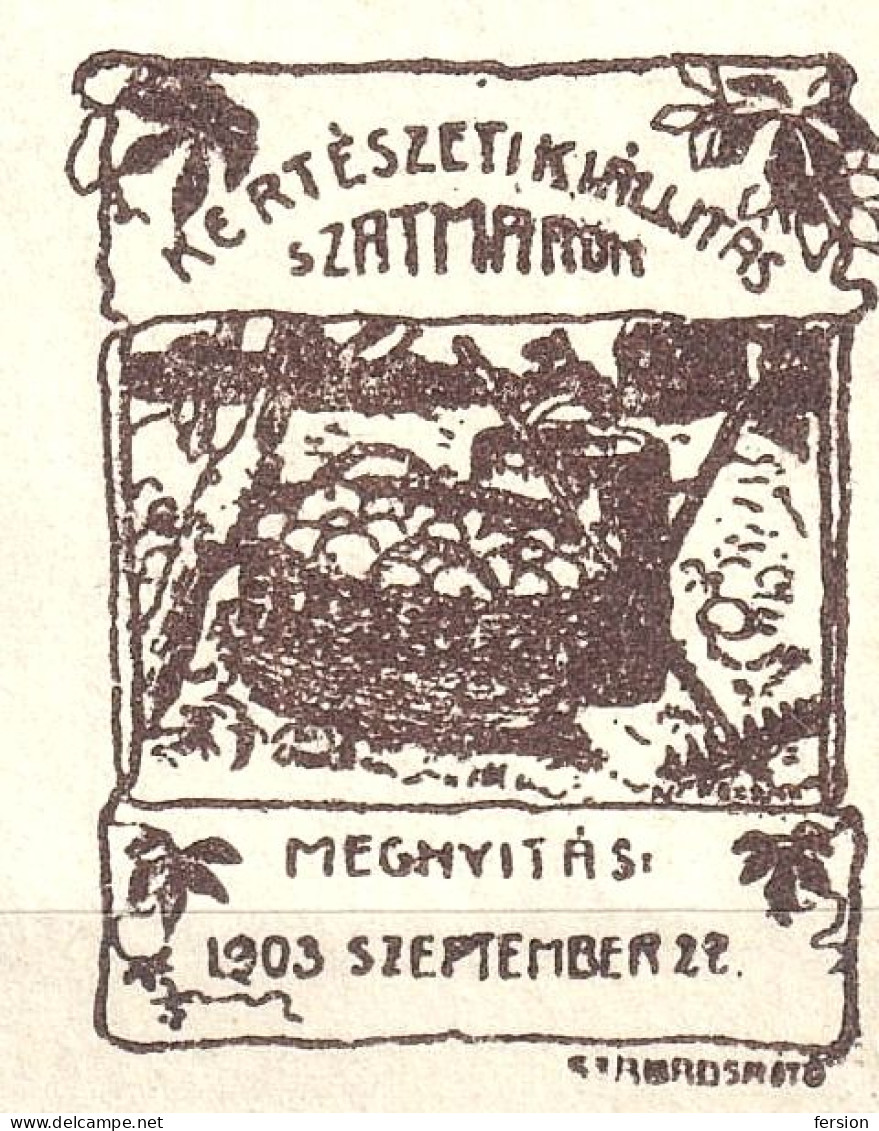 Szatmárnémeti Szatmár Satu Mare ROMANIA HUNGARY 1903 Transylvania Horticultural Exhibition APPLE Fruit AGRICULTURE - Sonstige & Ohne Zuordnung