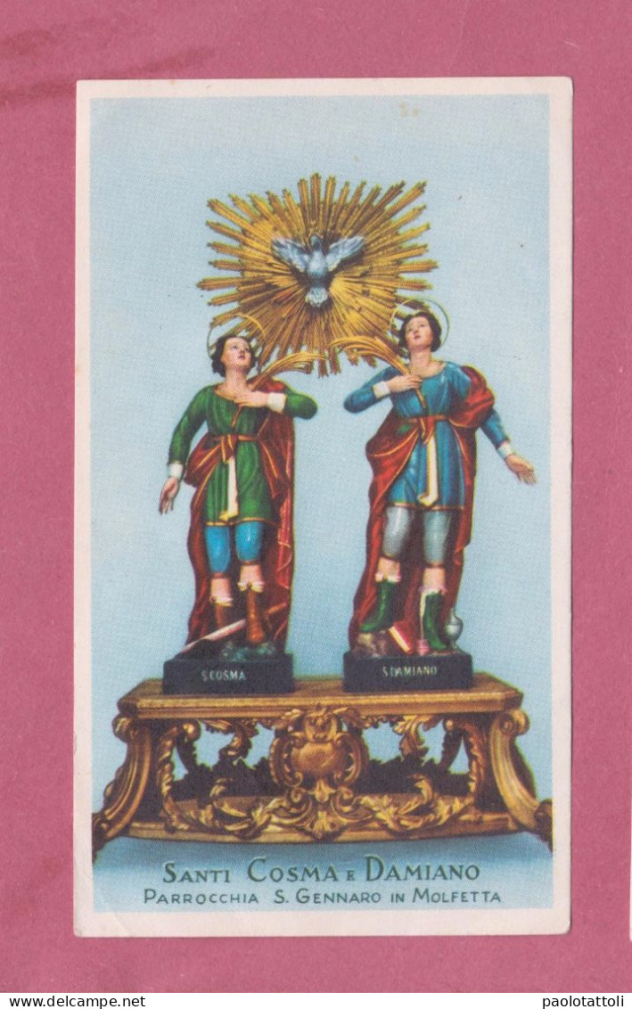 Holy Card, Santino- Santi Cosma E Damiano. Parrocchia S.Gennaro In Molfetta- Con Approvazione Ecclesiastica- - Images Religieuses