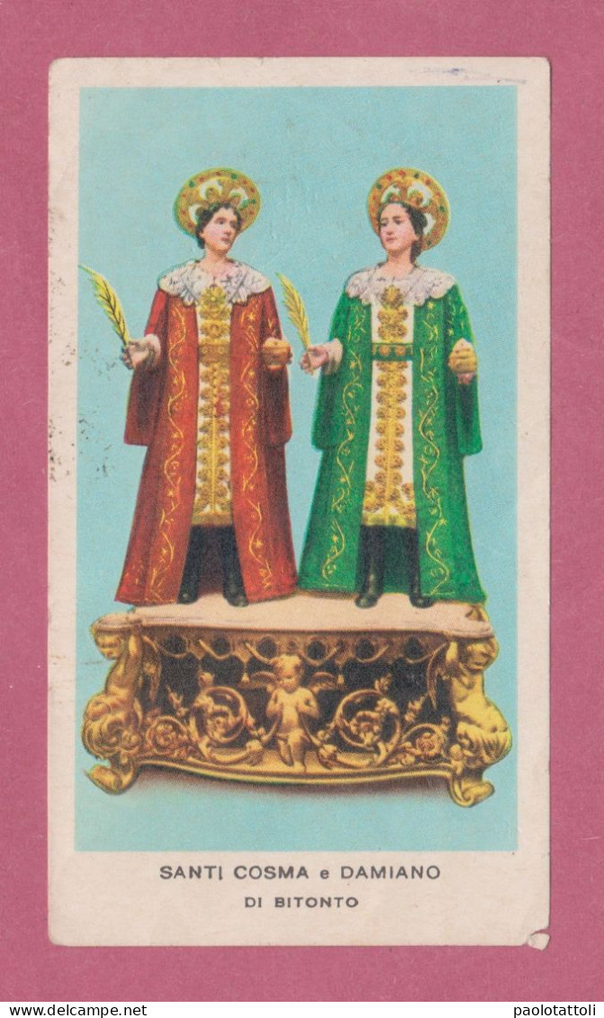 Santini, Holy Card. Santi Cosma E Damiano Di Bitonto. Ed. GMi N° 287- Imprimatur 14.4.1906. Dim. 104 X60 Mm- - Devotieprenten