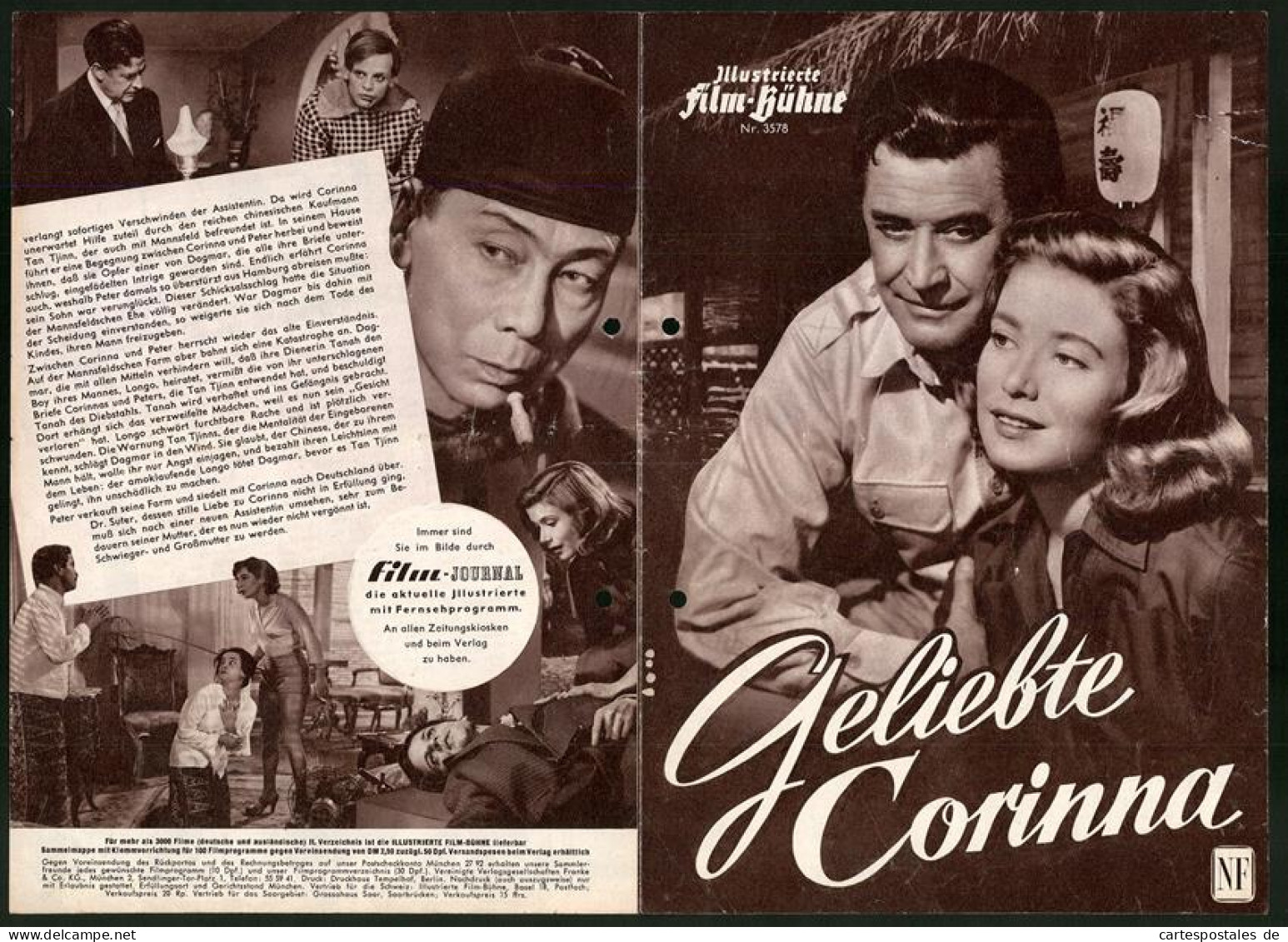 Filmprogramm IFB Nr. 3578, Geliebte Corinna, Elisabeth Müller, Hans Söhnker, Regie: Eduard Von Borsody  - Zeitschriften