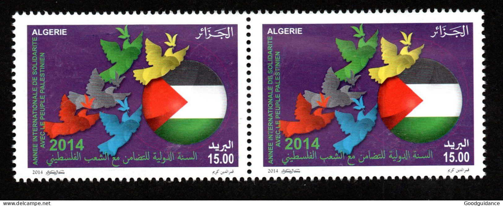 2014- Algeria- International Year Of Solidarity With The Palestinian People - Flag - Dove - Pair - Complete Set 1v.MNH** - Palästina
