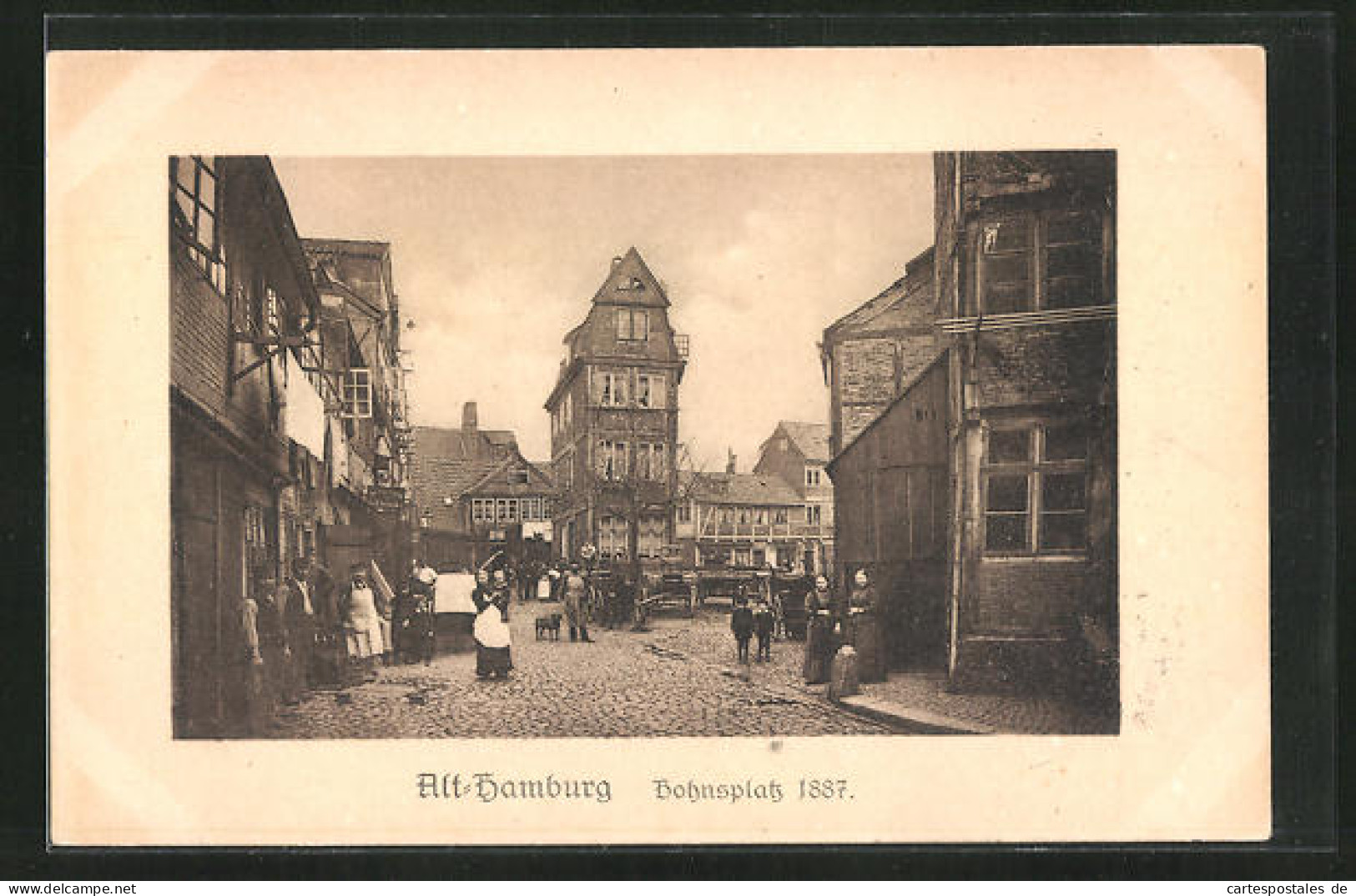 AK Hamburg-Neustadt, Bohnsplatz Um 1887  - Mitte