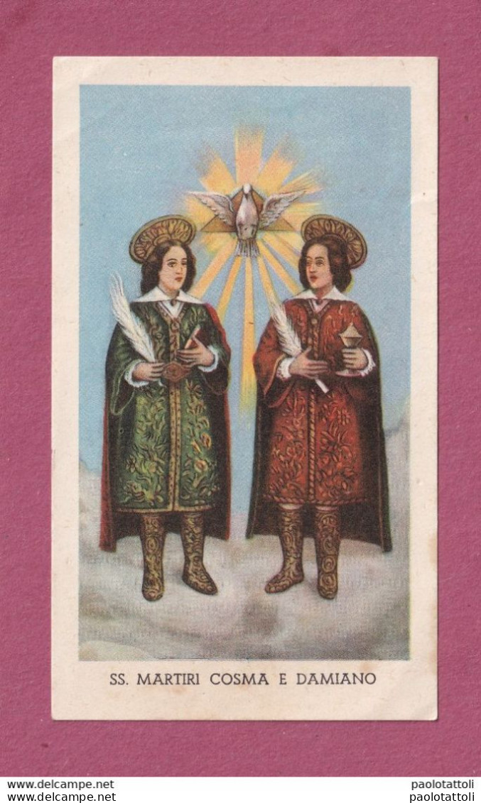 Santini, Holy Card. Santi Medici. SS Martiri Cosma E Damiano. Ed. G.MI N° 53- Imprimatur Mediolani 14.4.1906. - Devotion Images