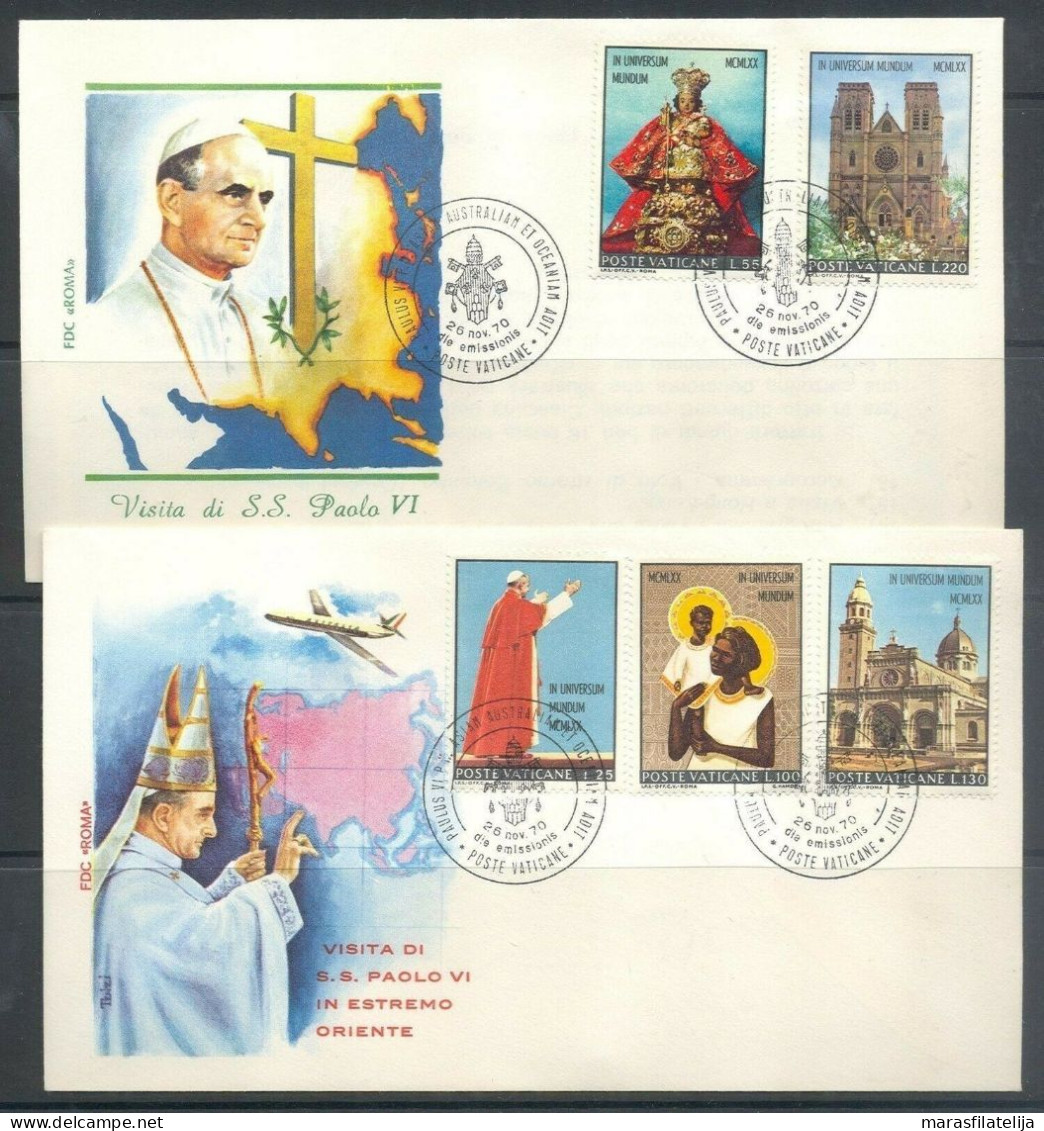 Vatican 1970, Pope Voyage To Australia & Phillipines, FDC - Otros & Sin Clasificación