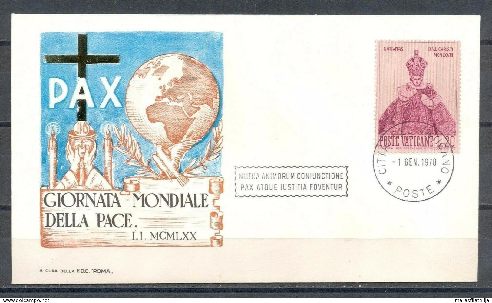 Vatican 1970, Peace Around World, Special Cover - Andere & Zonder Classificatie