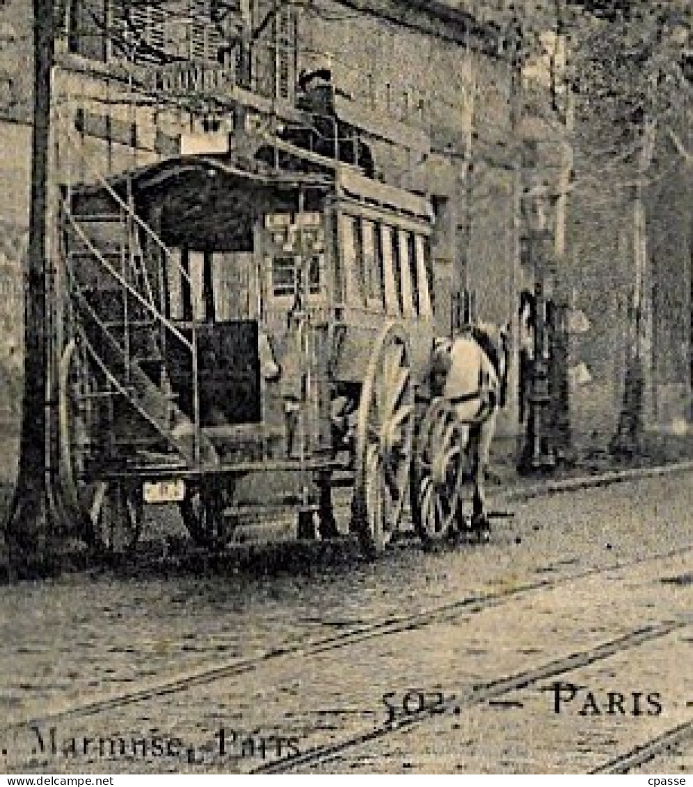 CPA 75015 PARIS - Rue De Vaugirard - Pont Du Chemin De Fer De Ceinture (Omnibus à Chevaux + Tramway) ° P. Marmuse N° 502 - Arrondissement: 15