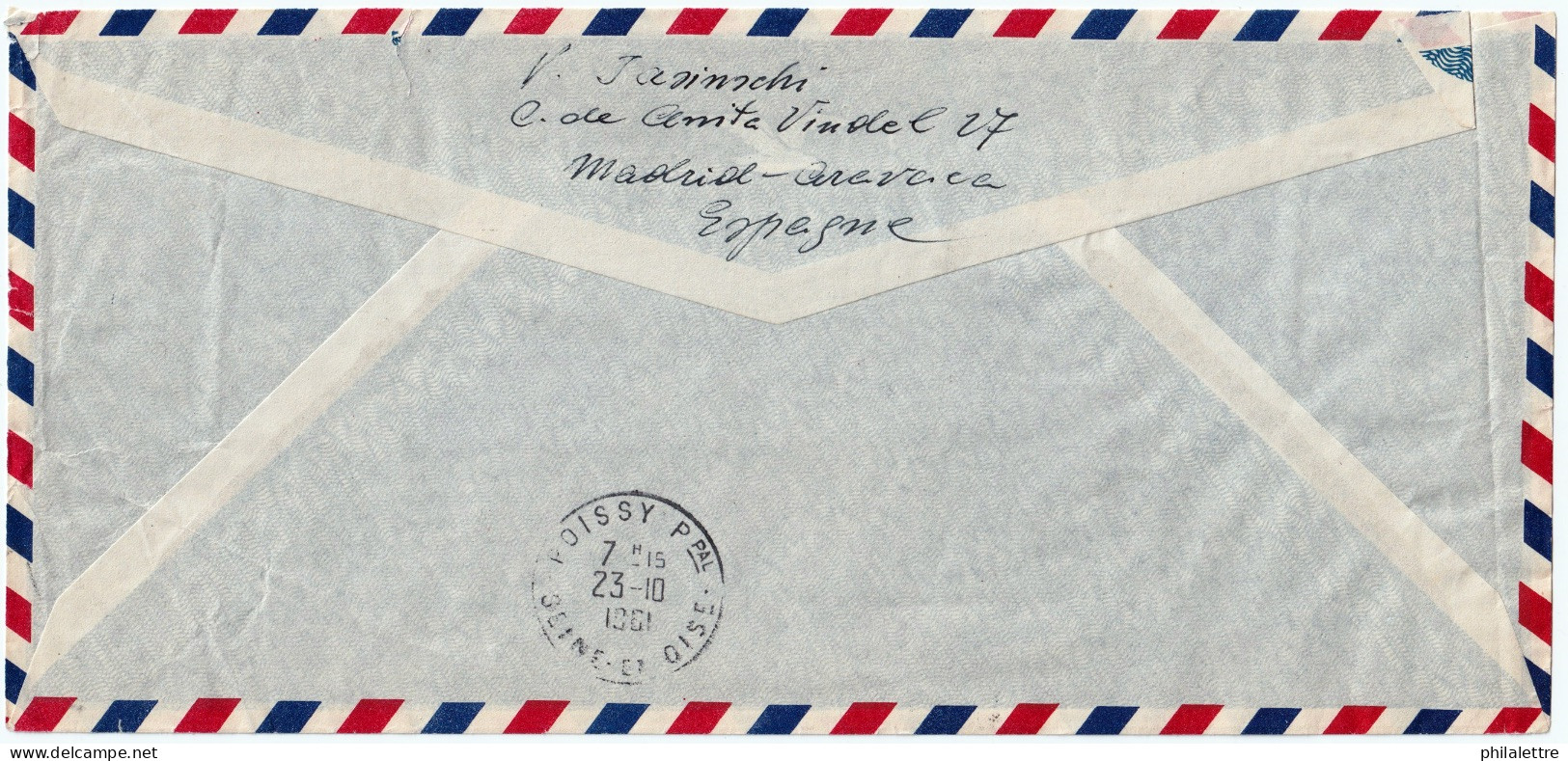 ESPAGNE / ESPAÑA - 1961 Ed.1374/81 Forjadores D América IIa Serie Sobre Carta Per Avion De Madrid A Francia - Storia Postale