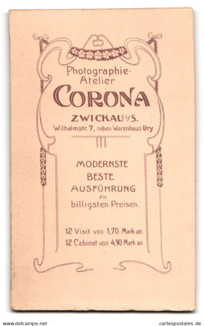 Fotografie Atelier Corona, Zwickau I. S., Wilhelmstr. 7, Portrait Kleinkind In Gepunktetem Kleidchen  - Anonymous Persons