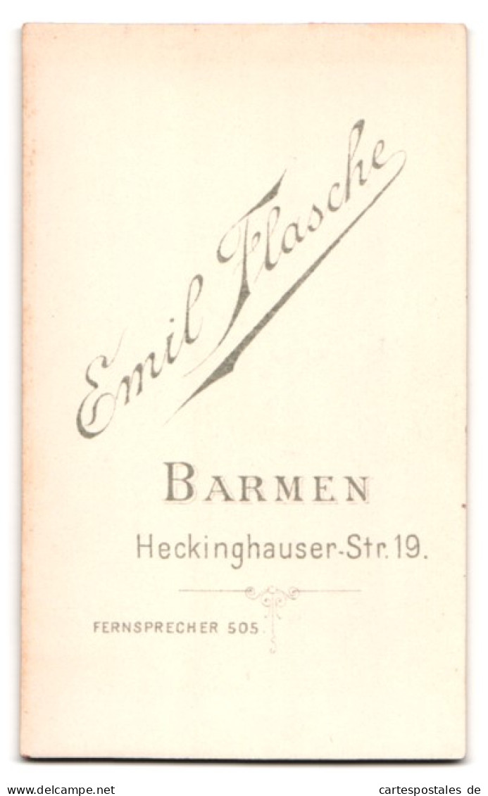 Fotografie Emil Flasche, Barmen, Heckinghauser-Str. 19, Portrait Dame Mit Hochsteckfrisur In Mondänem Kleid  - Anonymous Persons