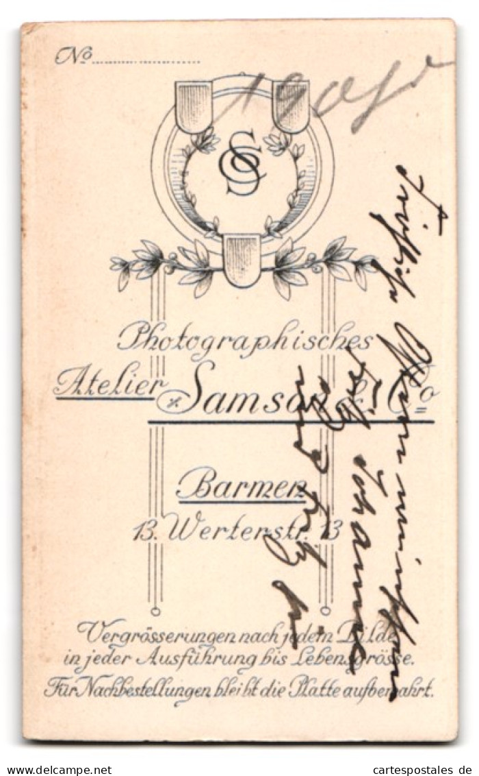 Fotografie Samson & Co., Barmen, Werterstrasse 13, Portrait Süsses Kleinkind Im Weissen Hemd  - Anonyme Personen