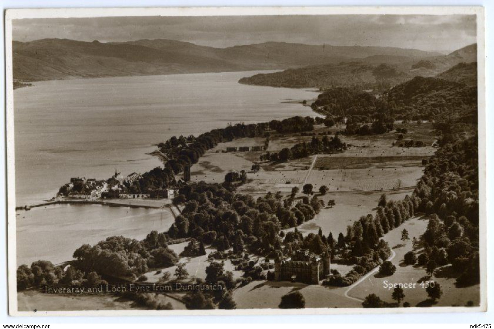 INVERARAY AND LOCH FYNE FROM DUNIQUAICH - Argyllshire