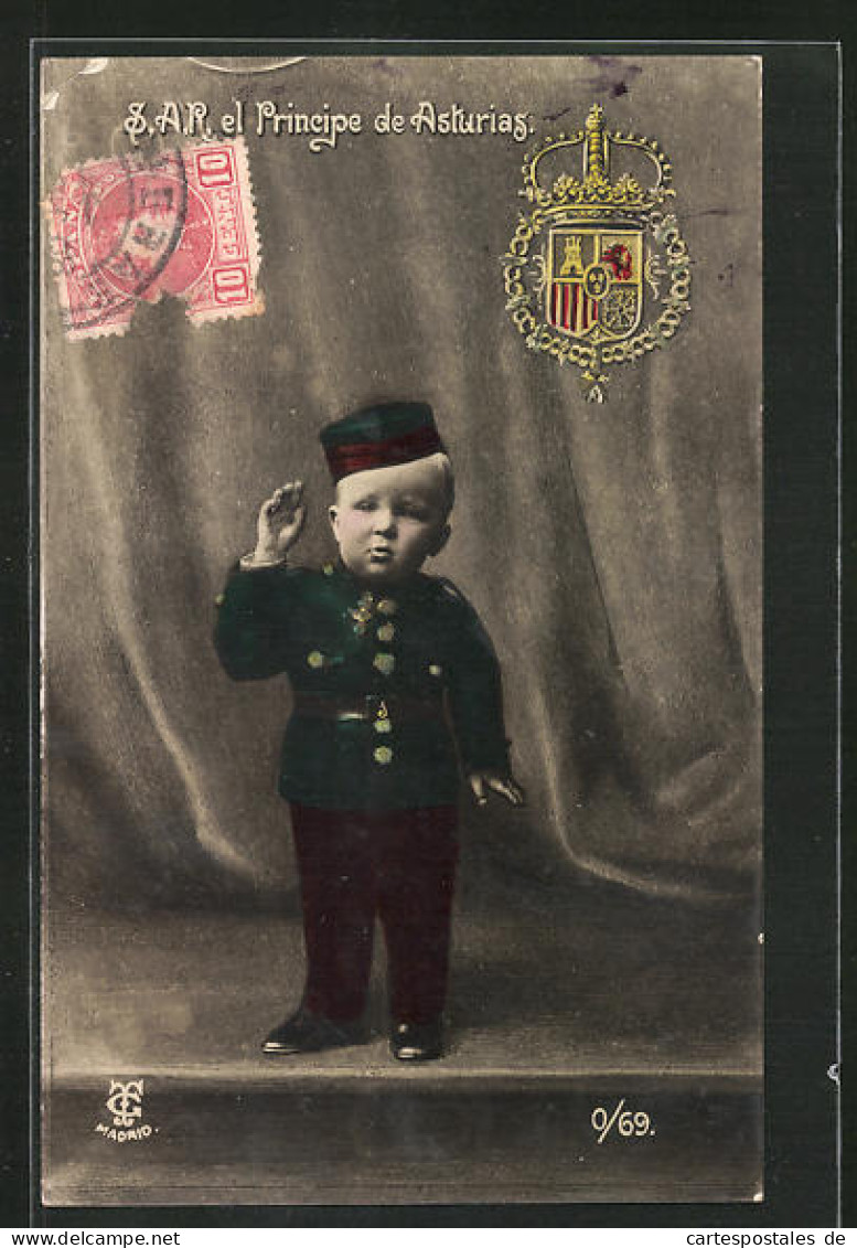 Cartolina SAR El Principe De Asturias, Prinz Von Asturien  - Familles Royales