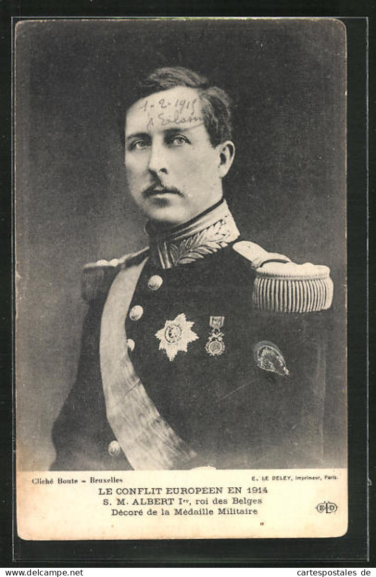 AK S.M. Albert I., Roi Des Belges, König Albert Von Belgien In Galauniform  - Royal Families