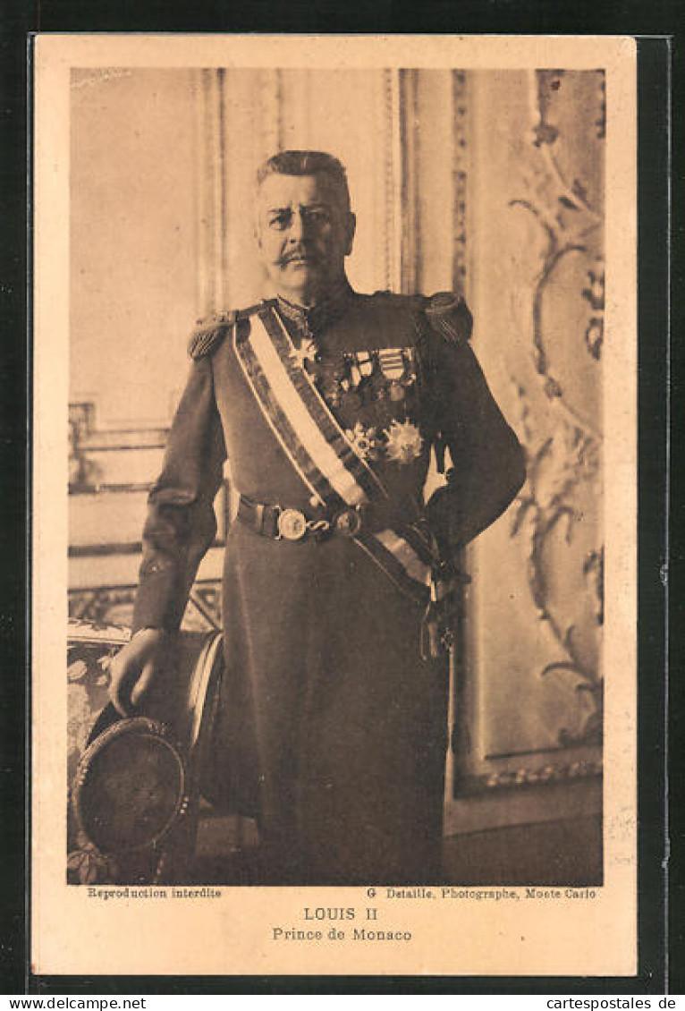 AK Prinz Louis II. Von Monaco In Uniform  - Familles Royales