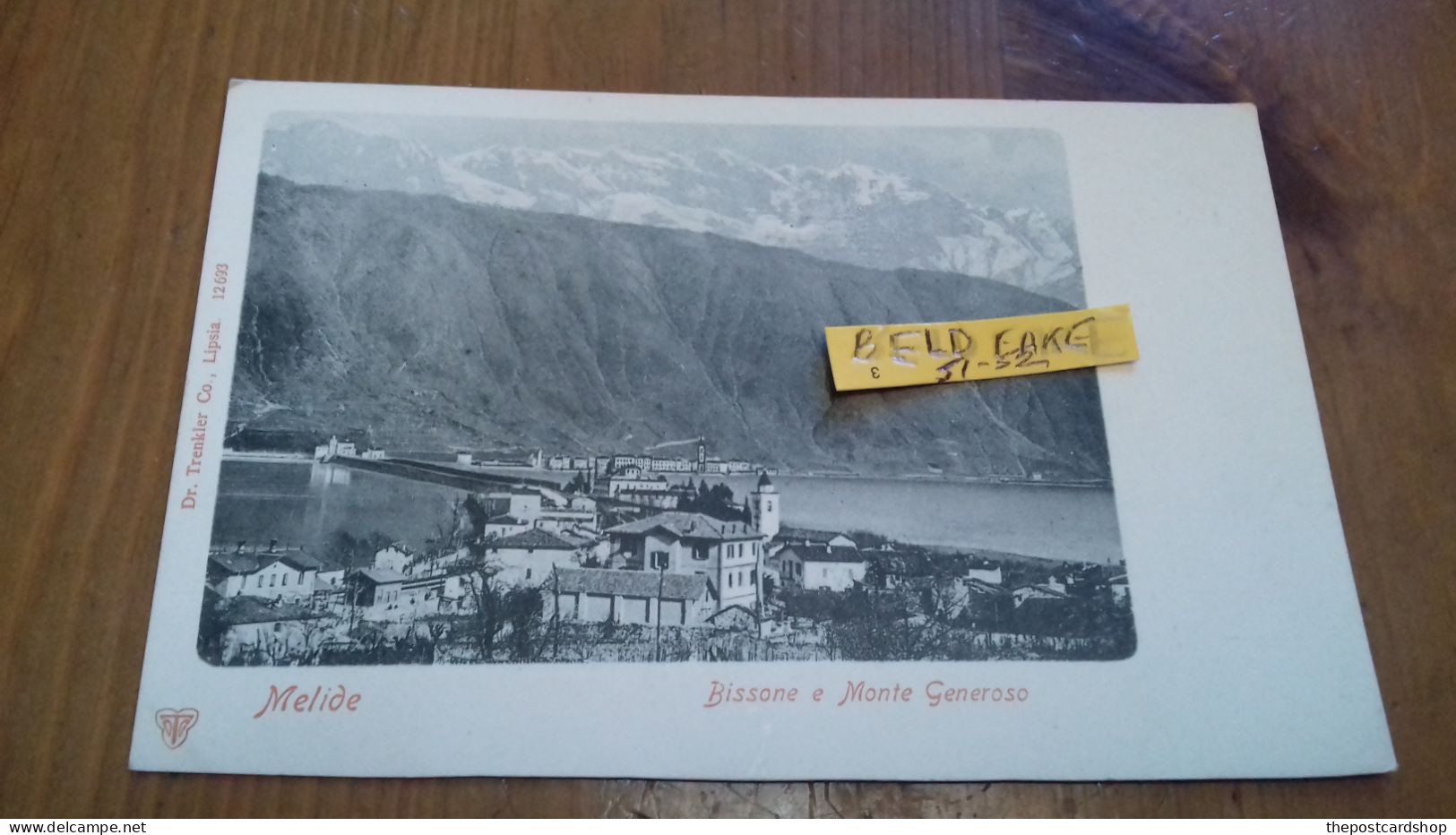 SWITZERLAND TI - MELIDE BISSONE E MONTE GENEROSO EARLY UNDIVIDED BACK UNUSED - Bissone