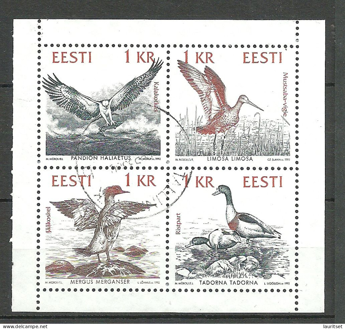 Estland Estonia 1992 Michel 188 - 191 O Birds Vögel - Estonia