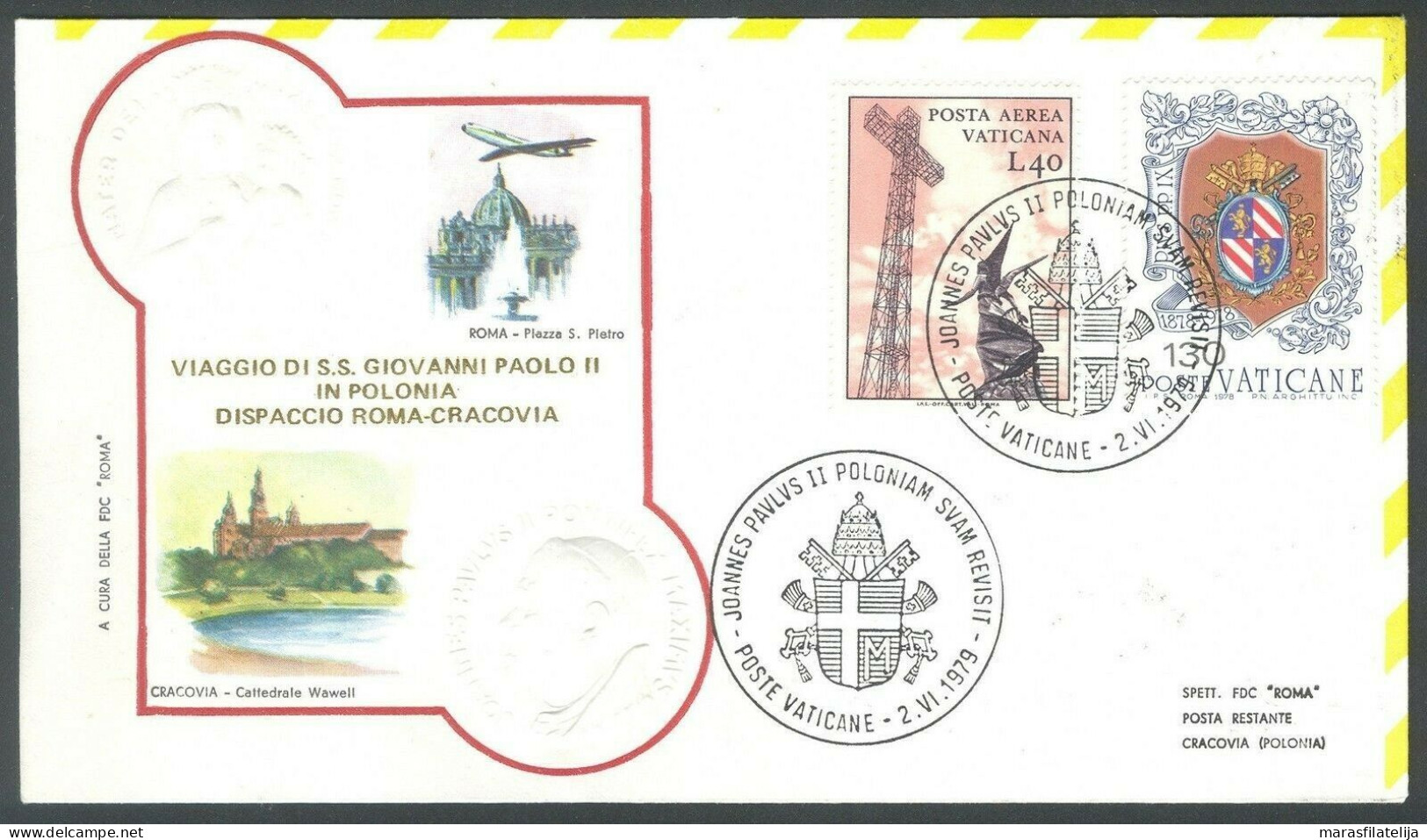 Vatican 1979, Pope Voyage, Poland, Kraków, Special Cover - Sonstige & Ohne Zuordnung