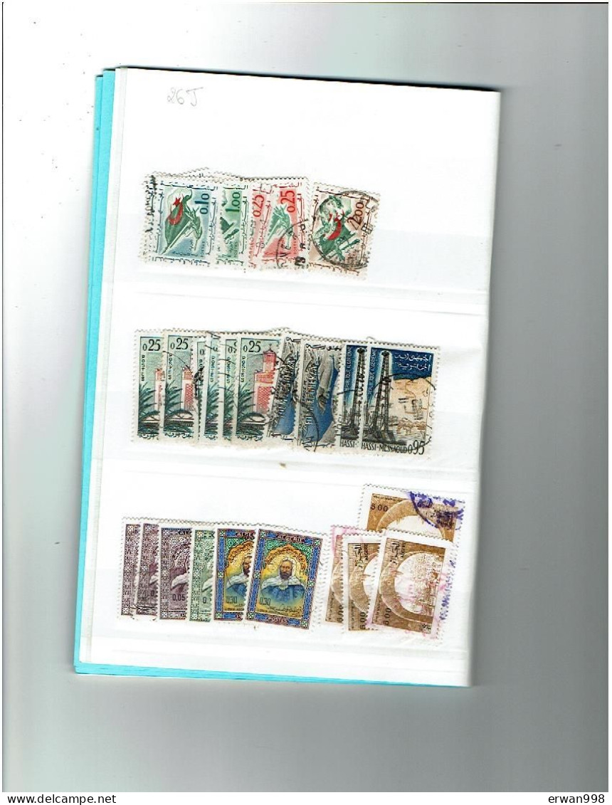 ALGERIE Lot de + de 350 timbres période française (env4/5) et après 1962 (env.1/5) majorité oblitérés 1271