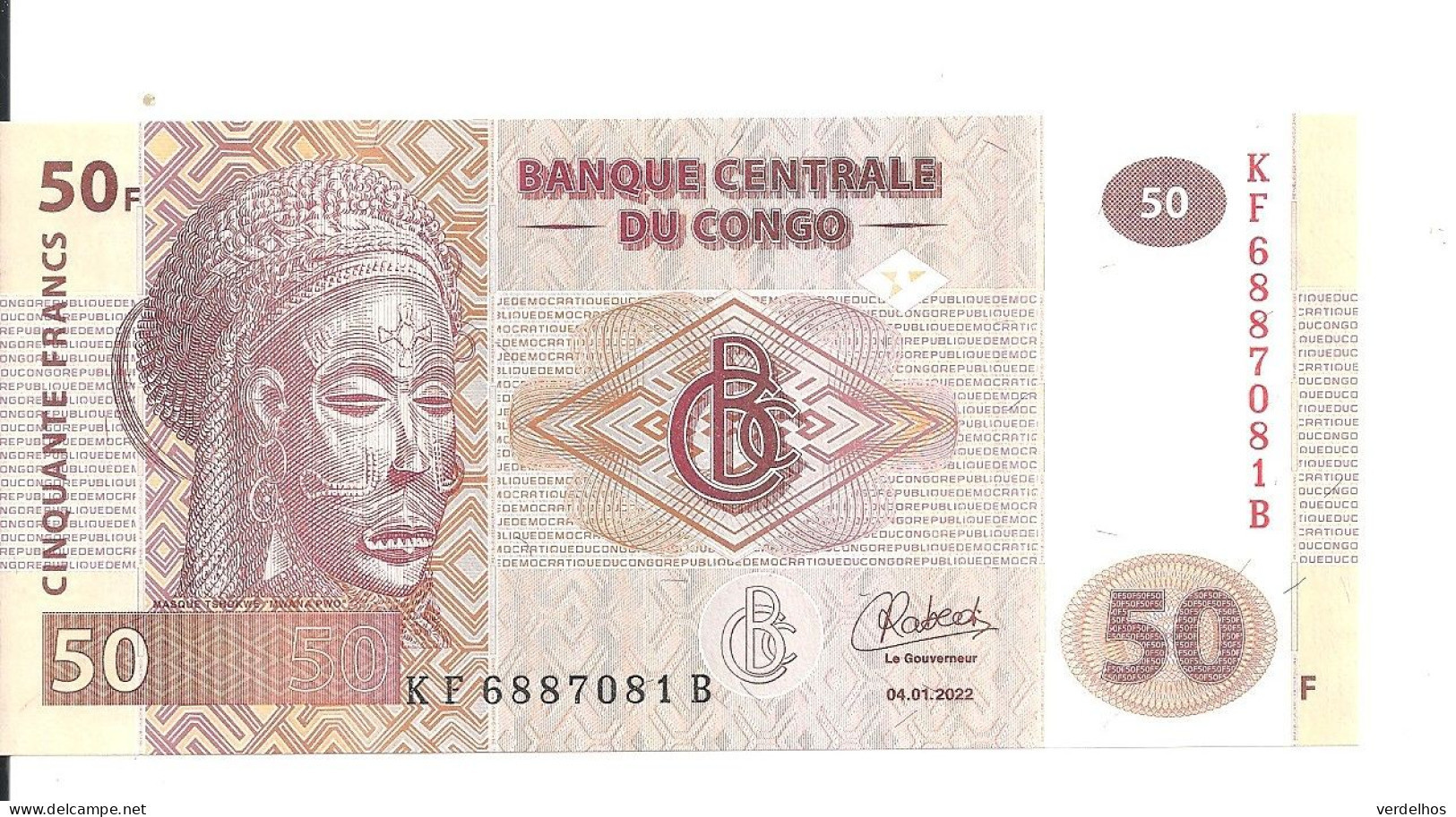 CONGO 50 FRANCS 2022 UNC P 97 D - Ohne Zuordnung