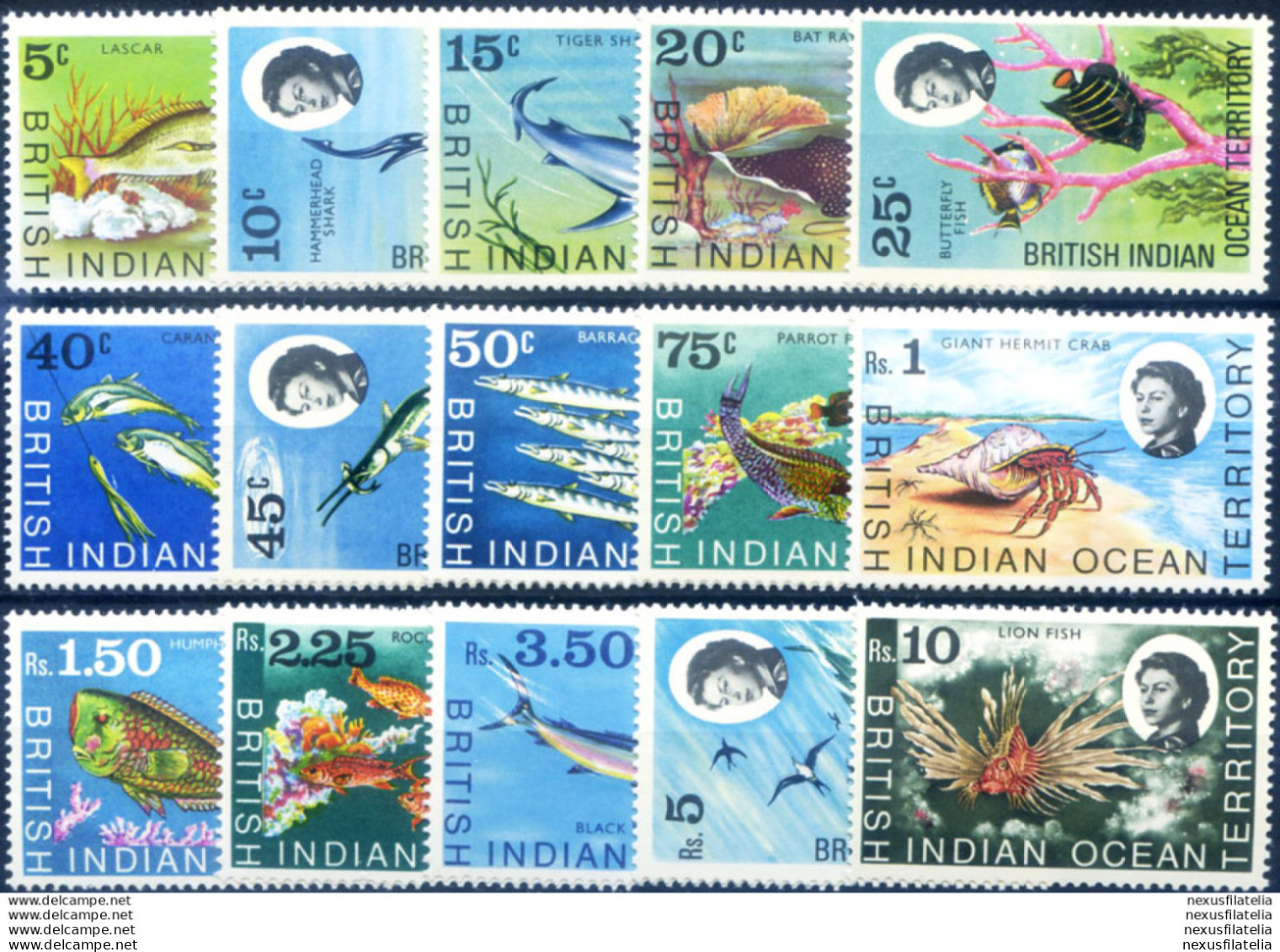 Definitiva. Fauna. Pesci 1968. - Territorio Britannico Dell'Oceano Indiano